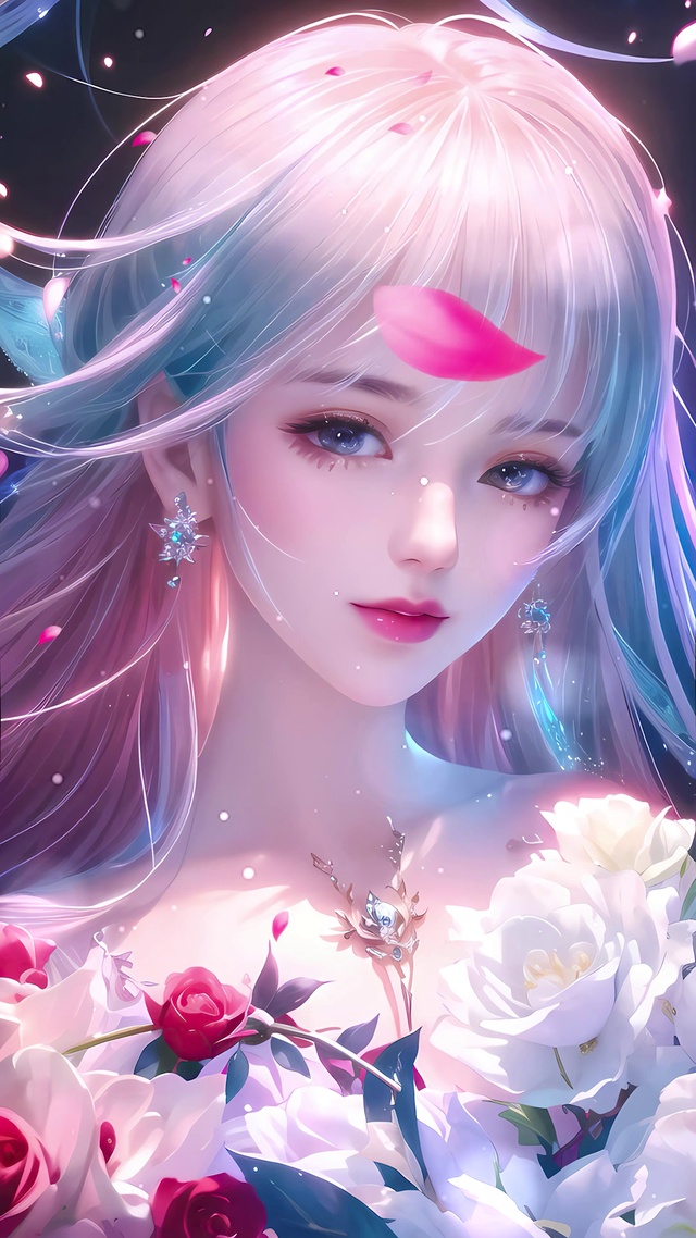 唯美鲜花美女