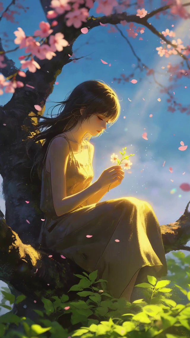樱花光影女孩