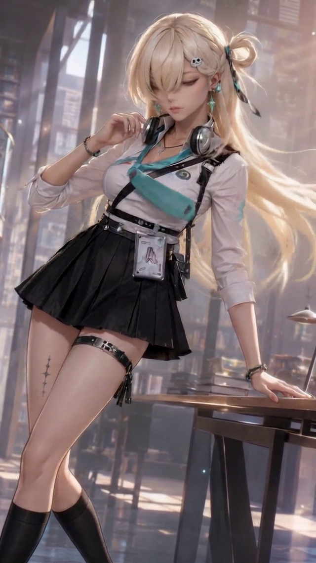赛博都市金发美少女