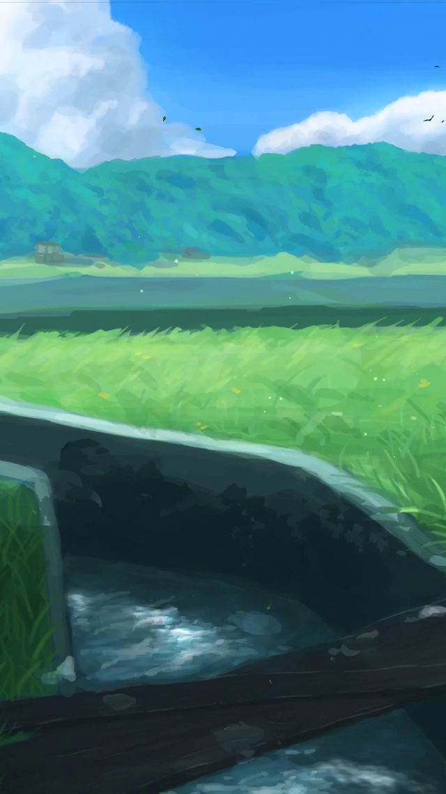 唯美河流草地无限衔接