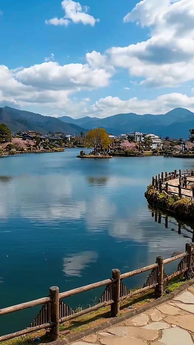 护眼树木河流