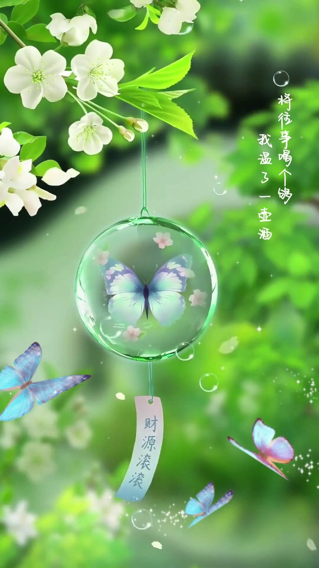 彩蝶纷飞好运风铃