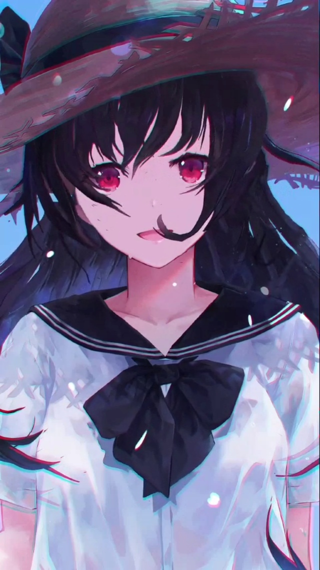 校园制服草帽少女清纯可爱唯美3d