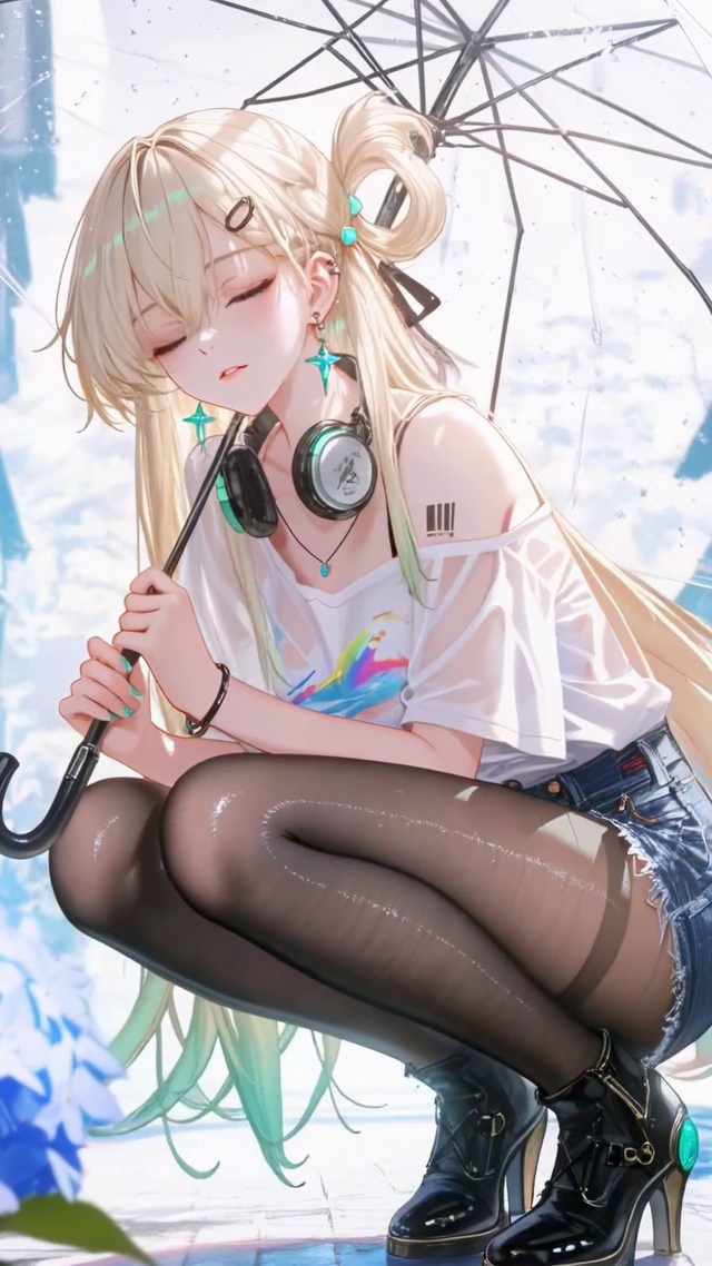 甜美雨巷伞下少女琳奈