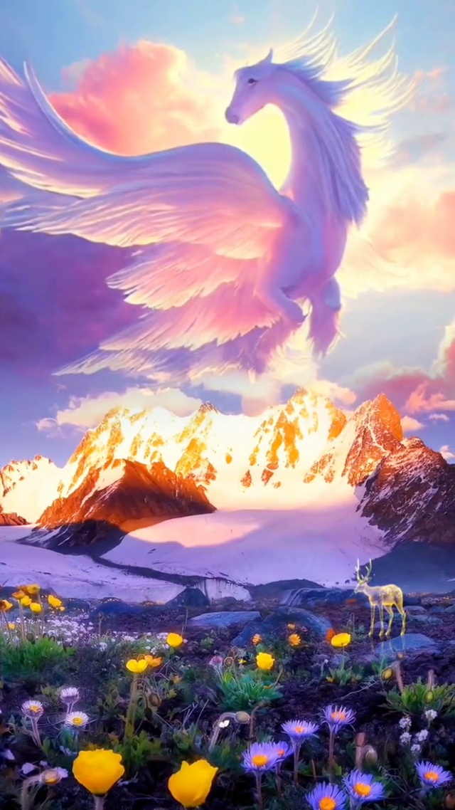 骊色骏马，飞云踏海。