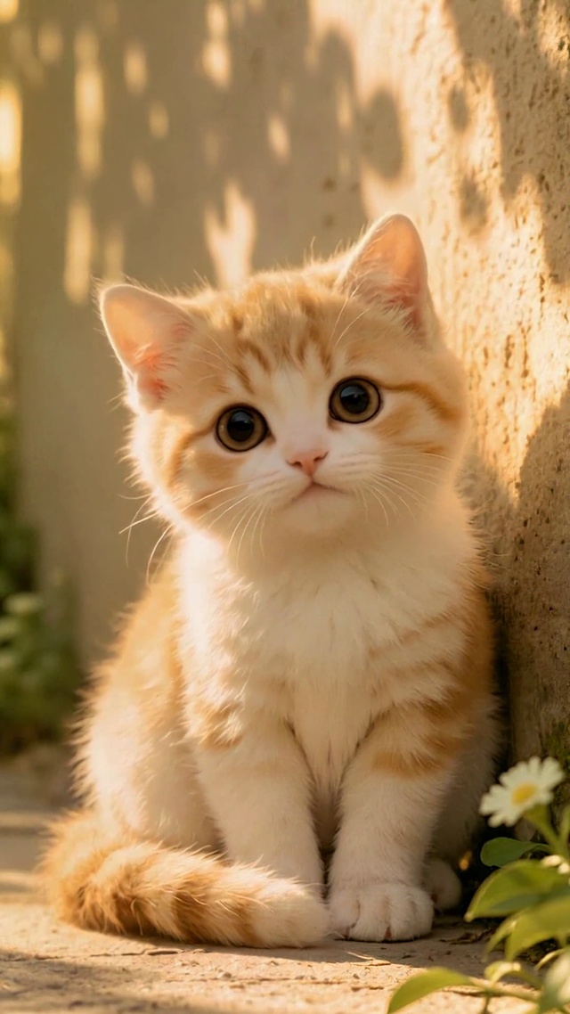 暖阳下软萌可爱小橘猫