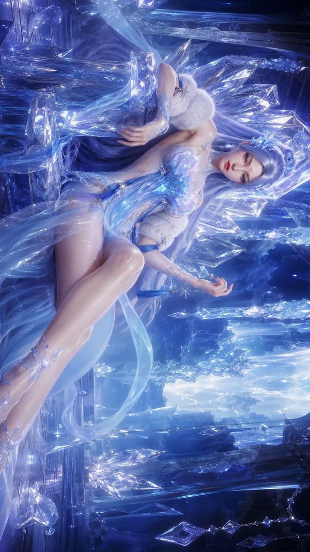 冰晶蓝发唯美女神
