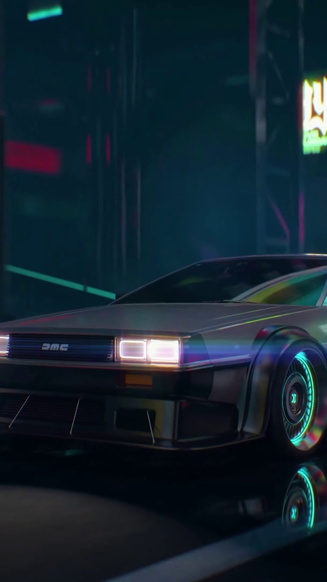 赛博街道炫酷汽车