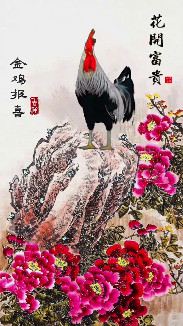 金鸡报喜富贵来