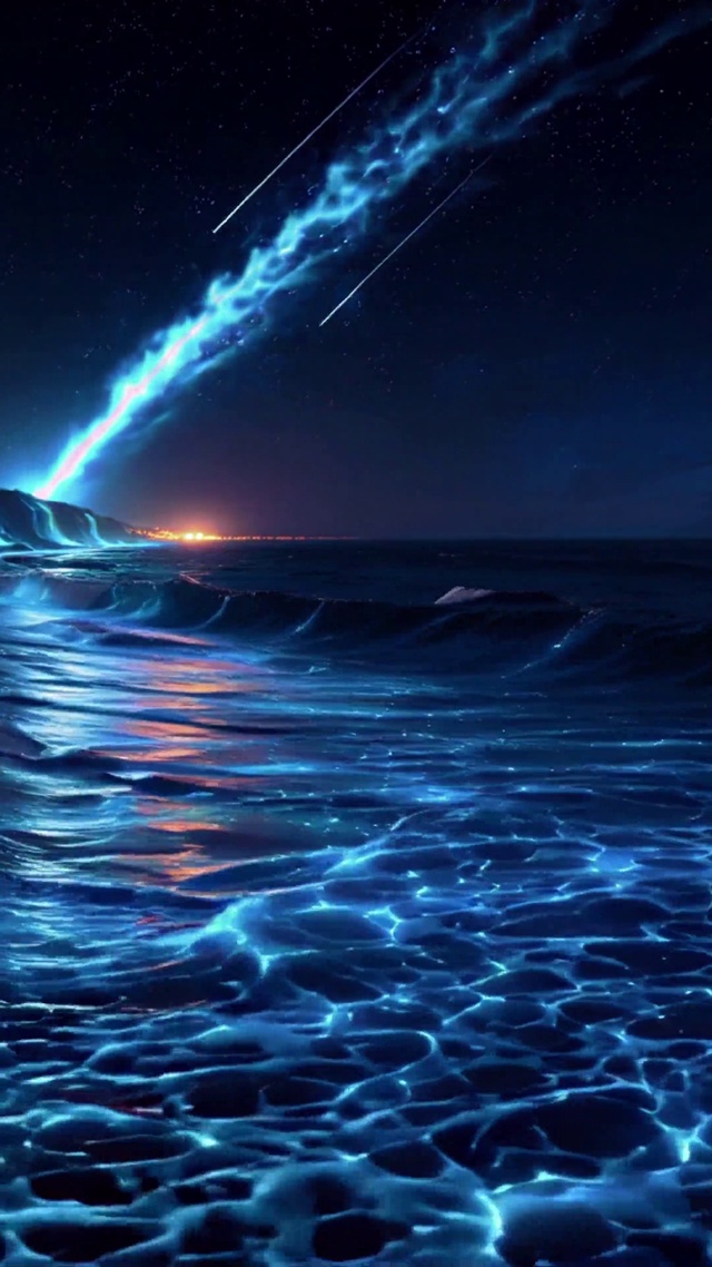 发光海滩流星 无缝循环