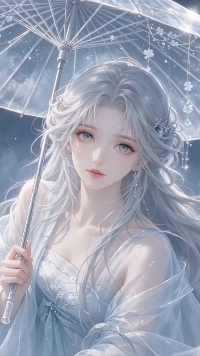 唯美樱花执伞少女