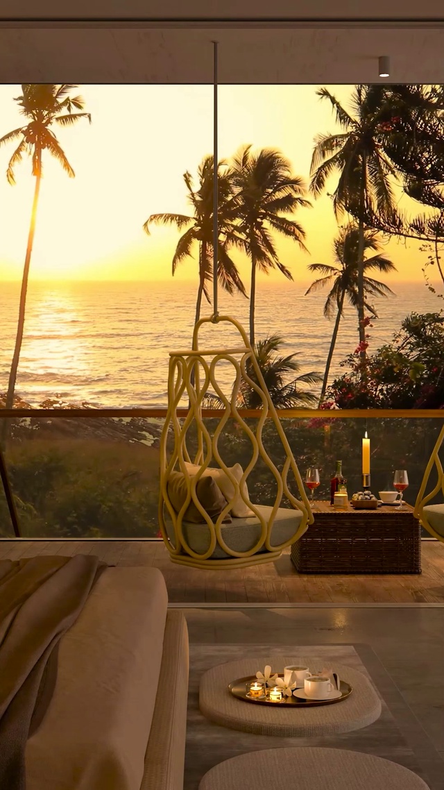 傍晚夕阳海景房