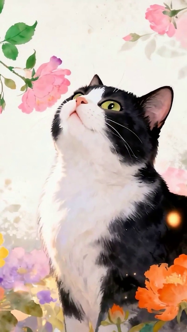 花丛中猫咪