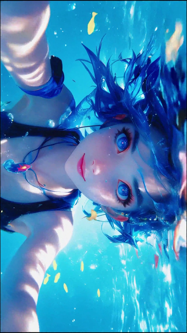 海蓝与星瞳少女