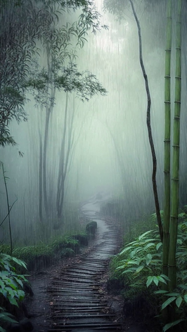 细雨润竹(风景手机动态壁纸) - 风景手机壁纸下载 - 元气壁纸