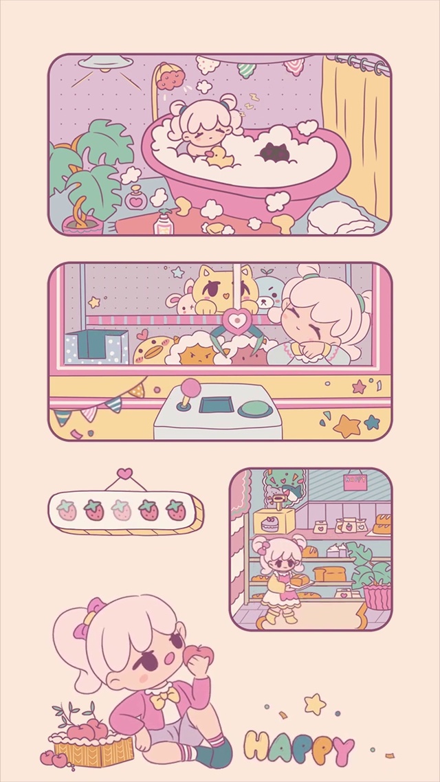 粉红色的可爱甜心女孩