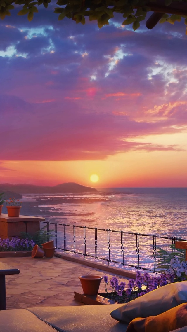 唯美夕阳海景房