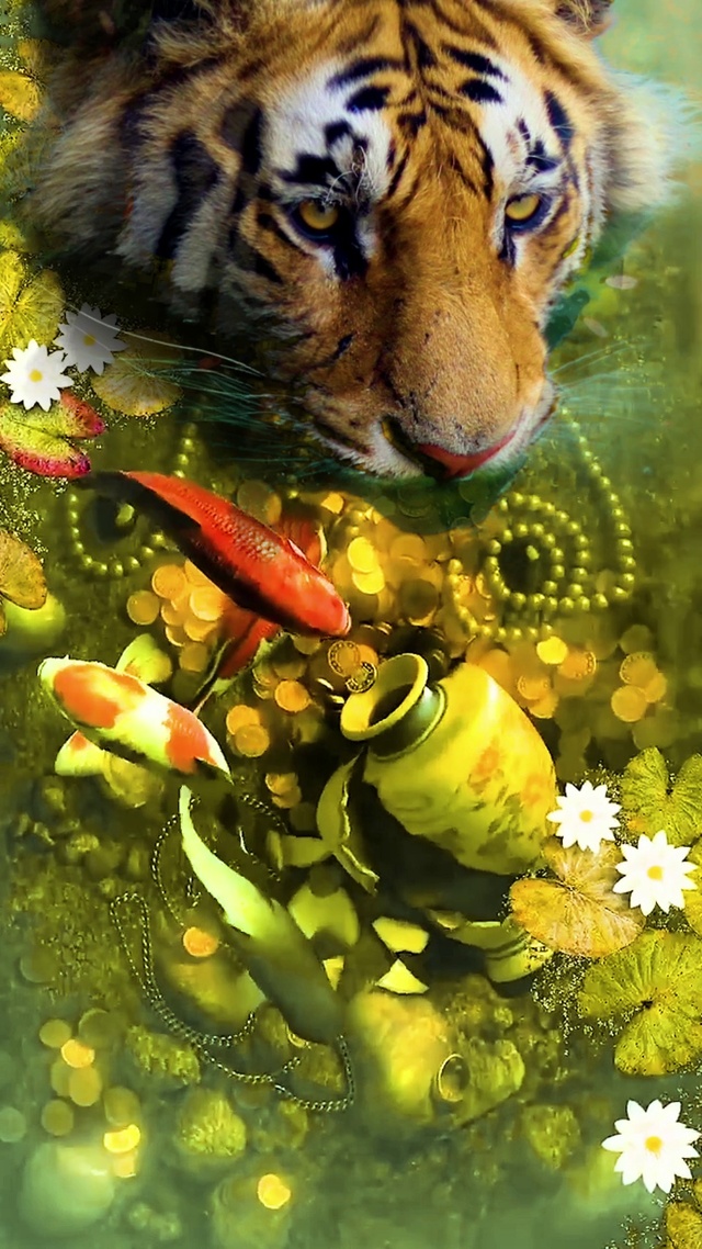 2022 壬寅虎年 壬为阳水，虎为木 ，水生木，好年景。水为财，鱼为灵，财源滚滚。