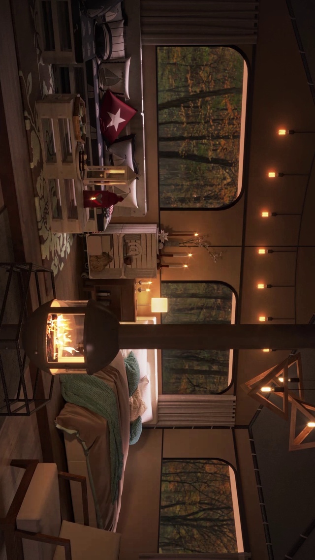 舒适秋雨森林卧室