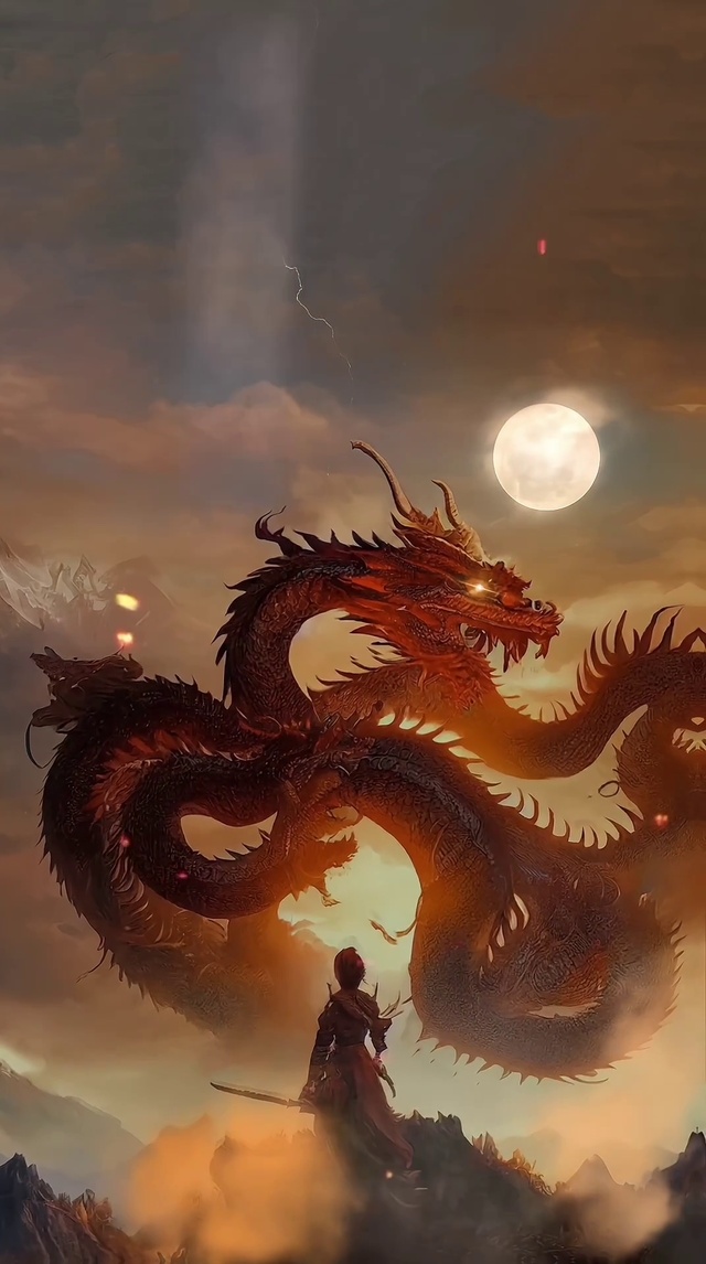 山海经神兽祖龙(科幻手机动态壁纸) - 科幻手机壁纸下载 - 元气壁纸