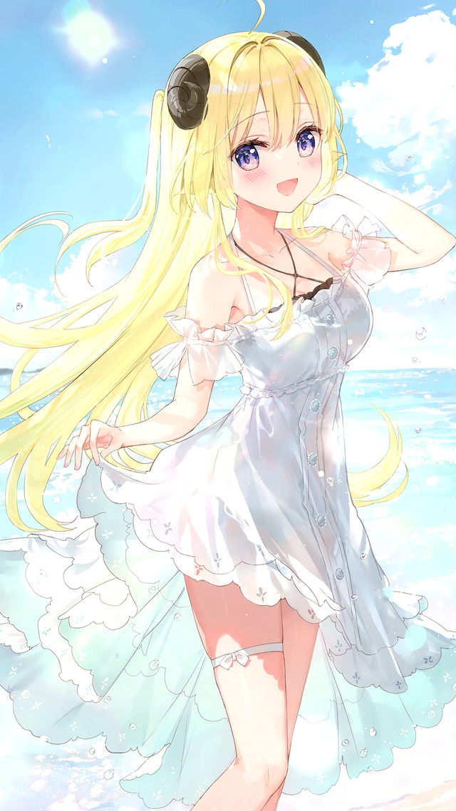 黄发海滩少女