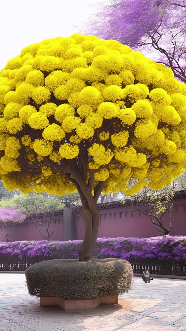 唯美黄色流苏花