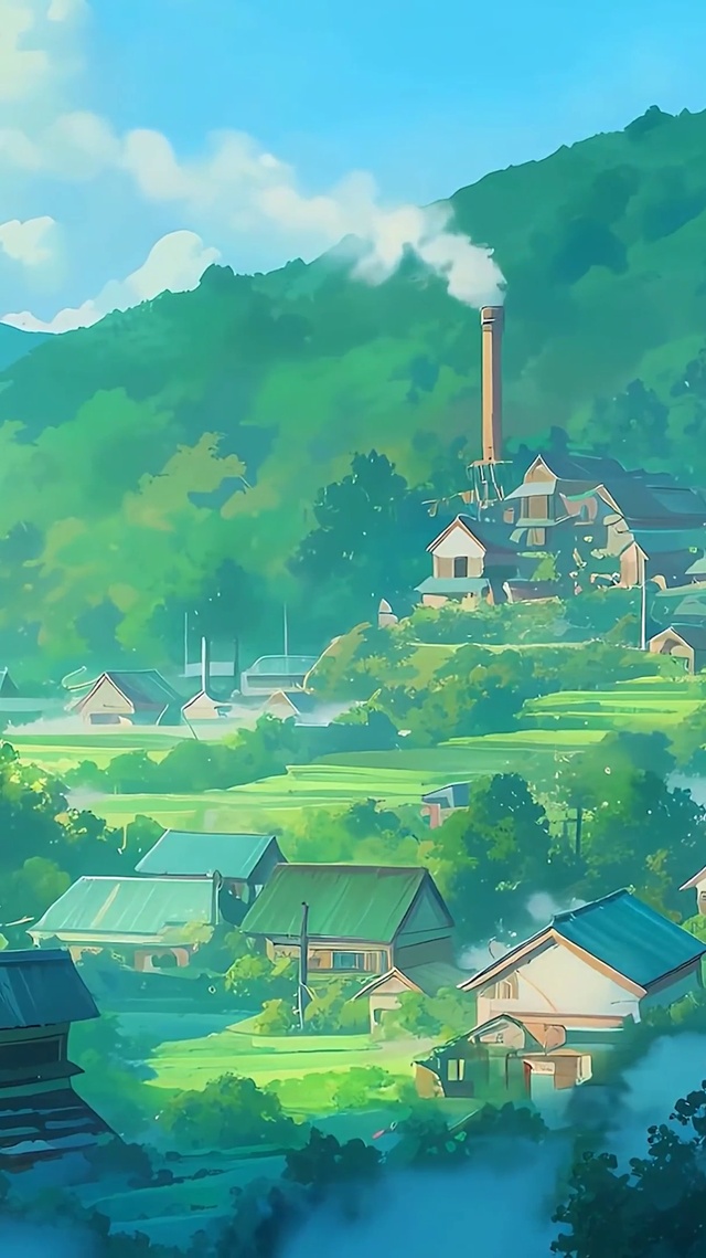 护眼绿景山川
