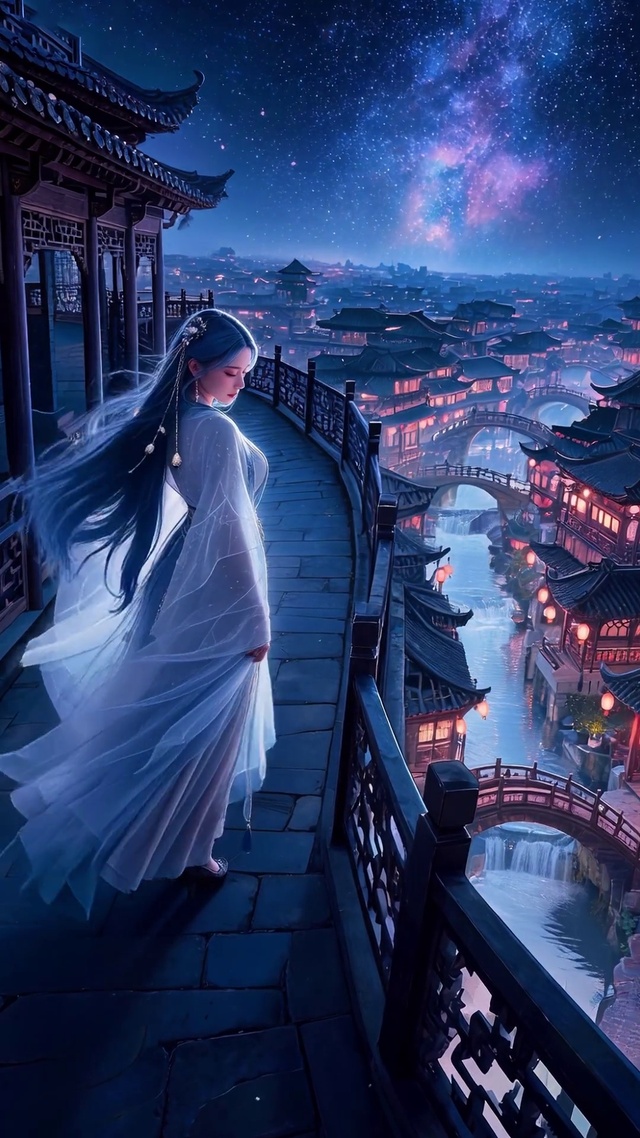 城墙上的美女