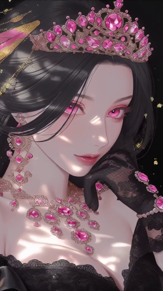 华丽红宝石皇冠美女高清4k
