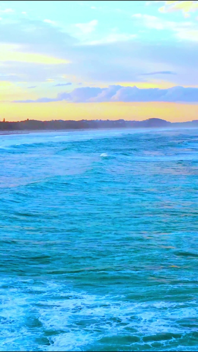 唯美晚霞大海4K