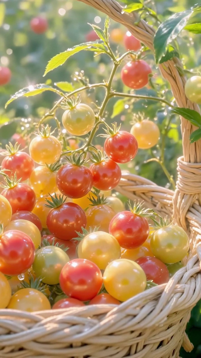 菜园里的彩果小番茄