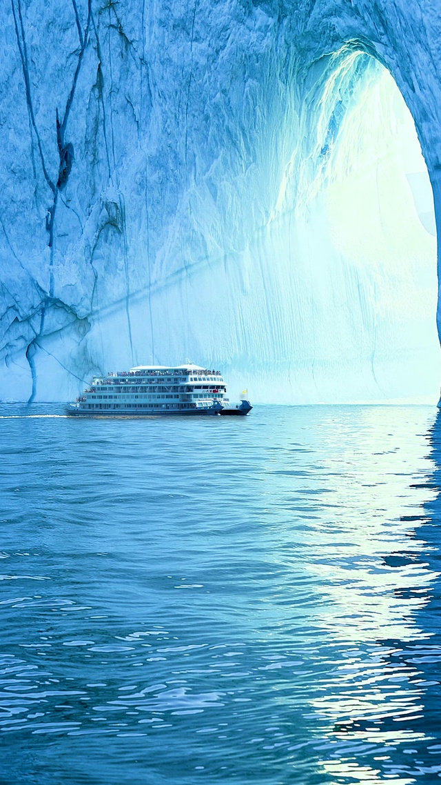 冰山 冰川 南极 美景 风景 轮船