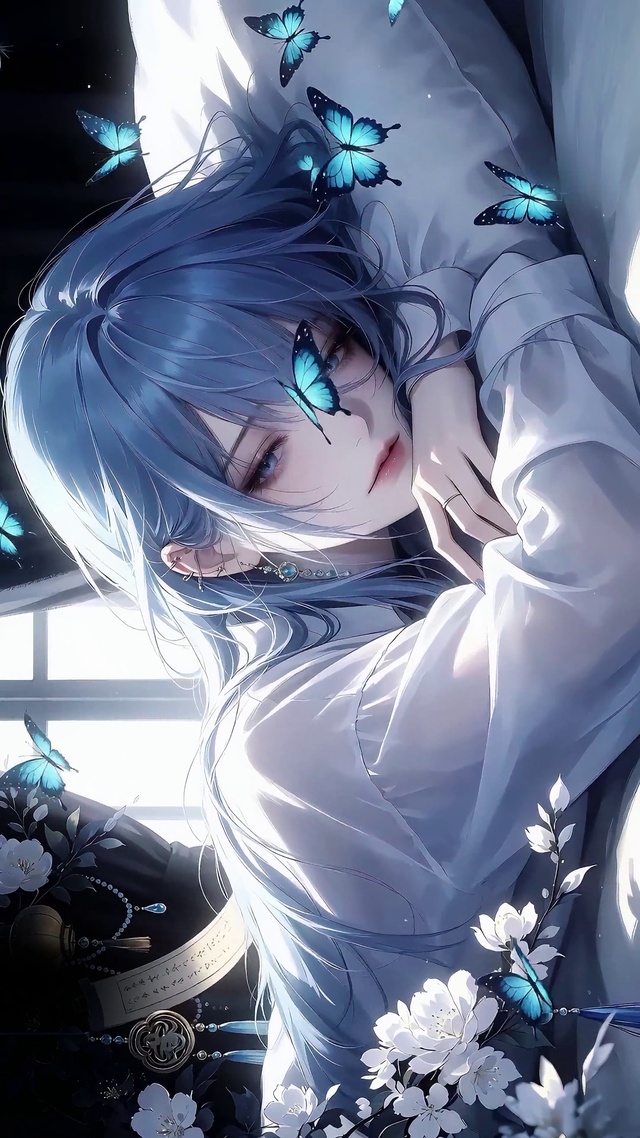 蝶愿祈风-慵眠少女