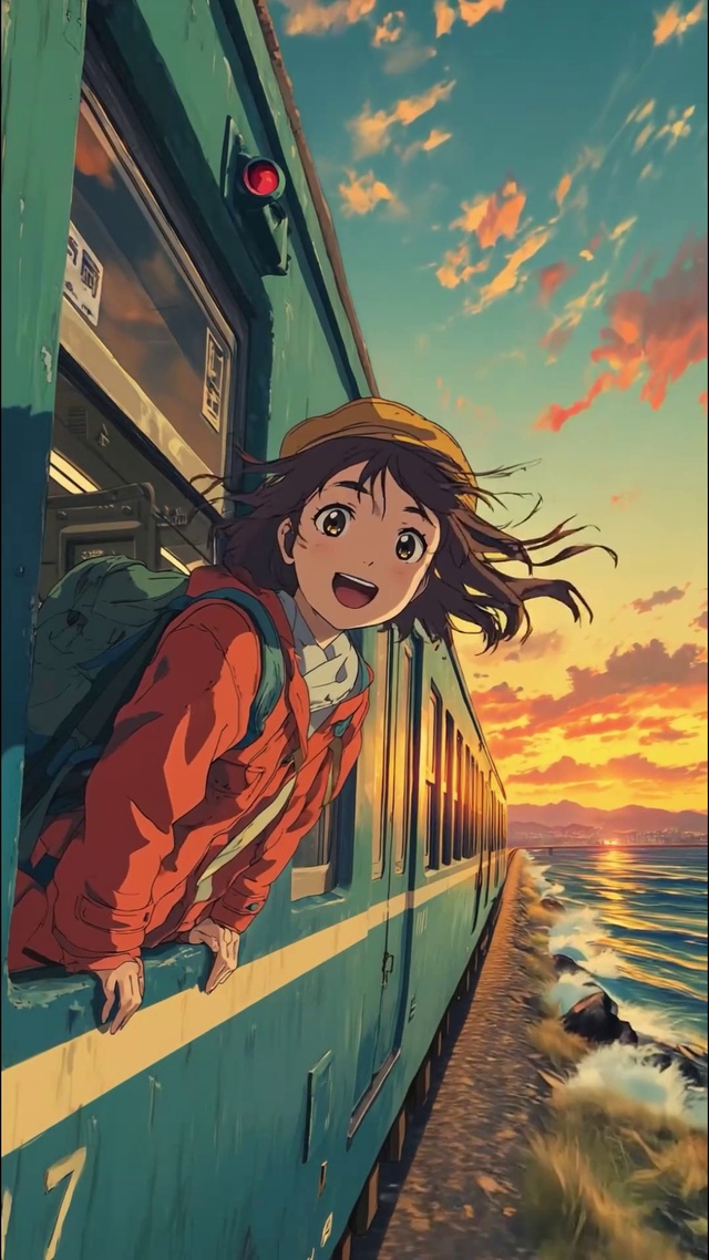 旅途中的美少女