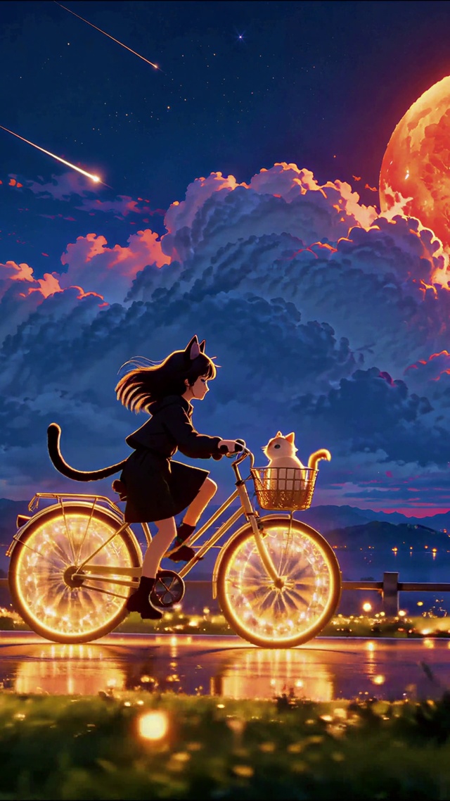 月下单车女孩