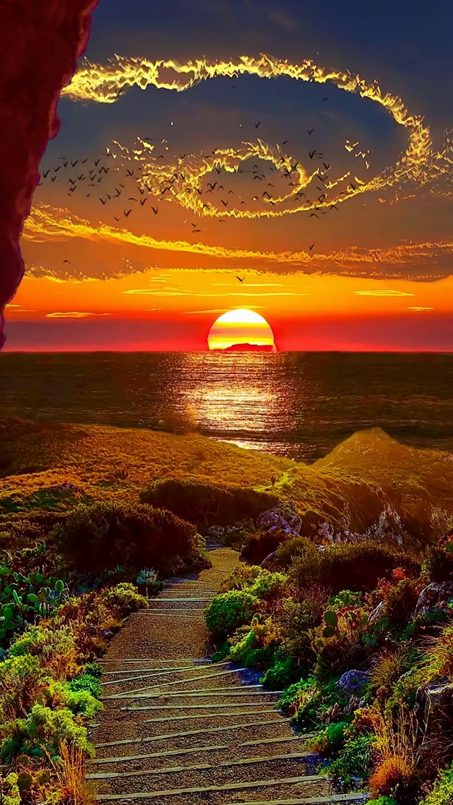 日出东方催人醒，不及晚霞懂我心。辞别在无相见日，终是一人渡春秋！