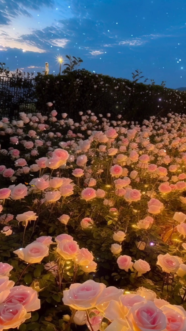 星空下的花海