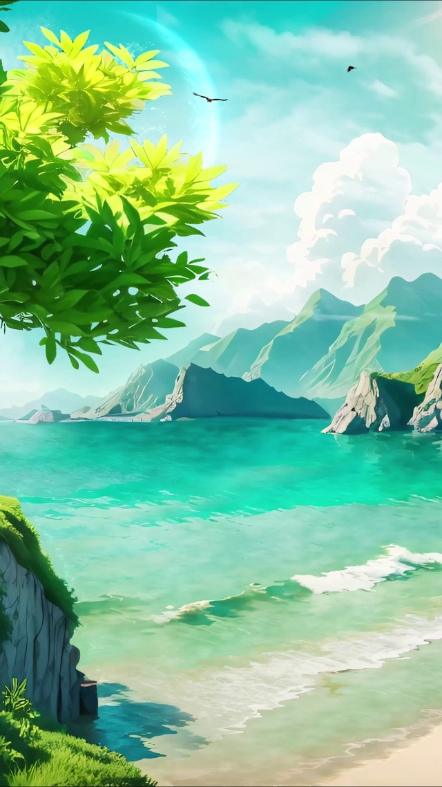 夏日清凉大海沙滩