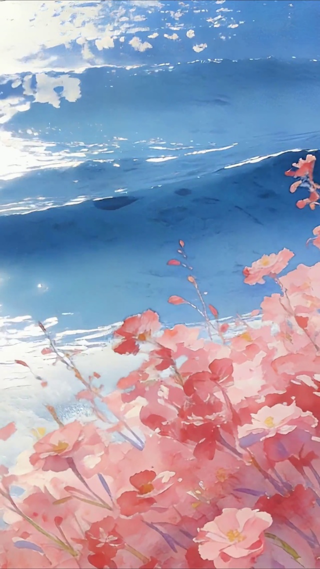 粉花与蓝海