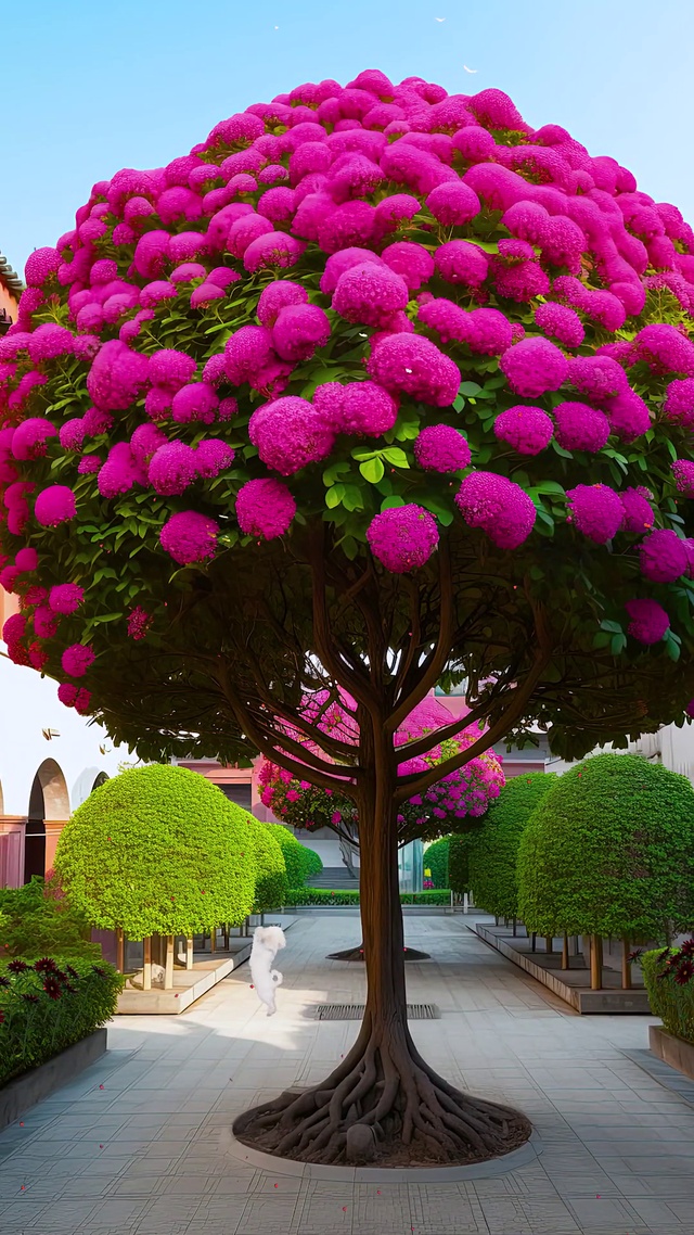 唯美红色流苏树