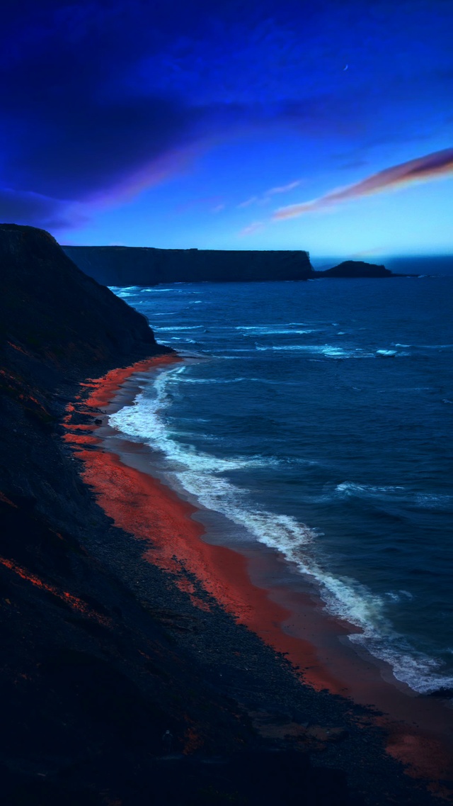 海洋 波浪 暗色4k