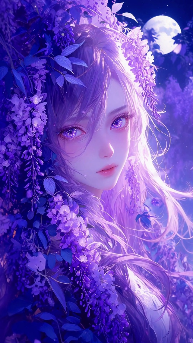 唯美紫色美女壁纸