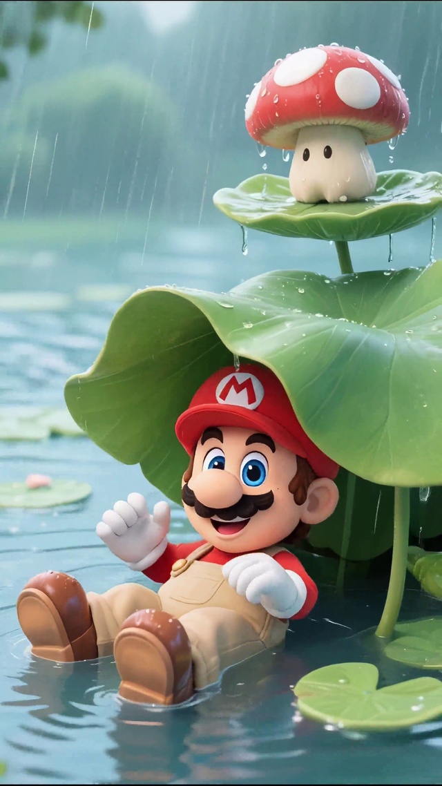 马里奥-淋雨-手机