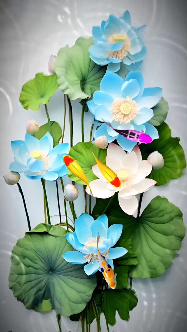 锦鲤戏莲 好运相伴