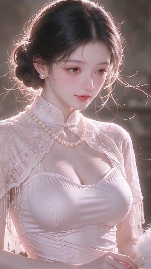 温柔粉旗袍少女