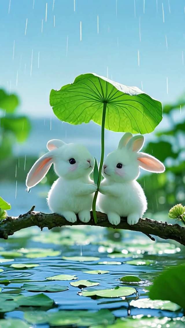 雨中小兔