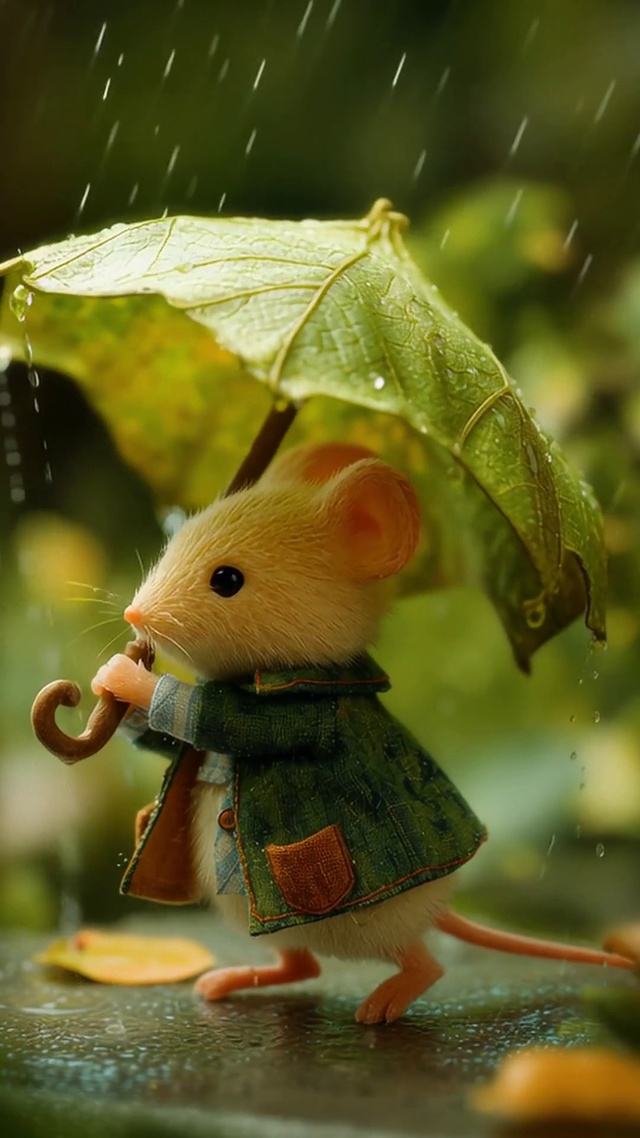 雨中的小田鼠