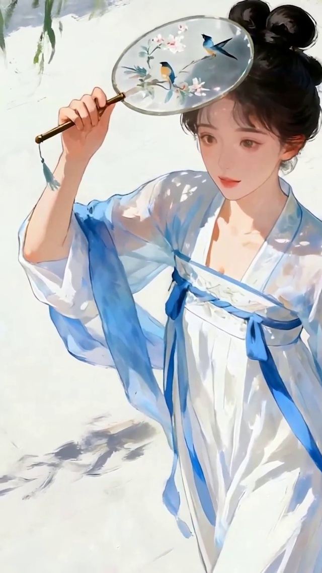 古风柳树下女孩