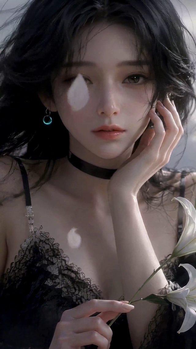 暮光花影美人