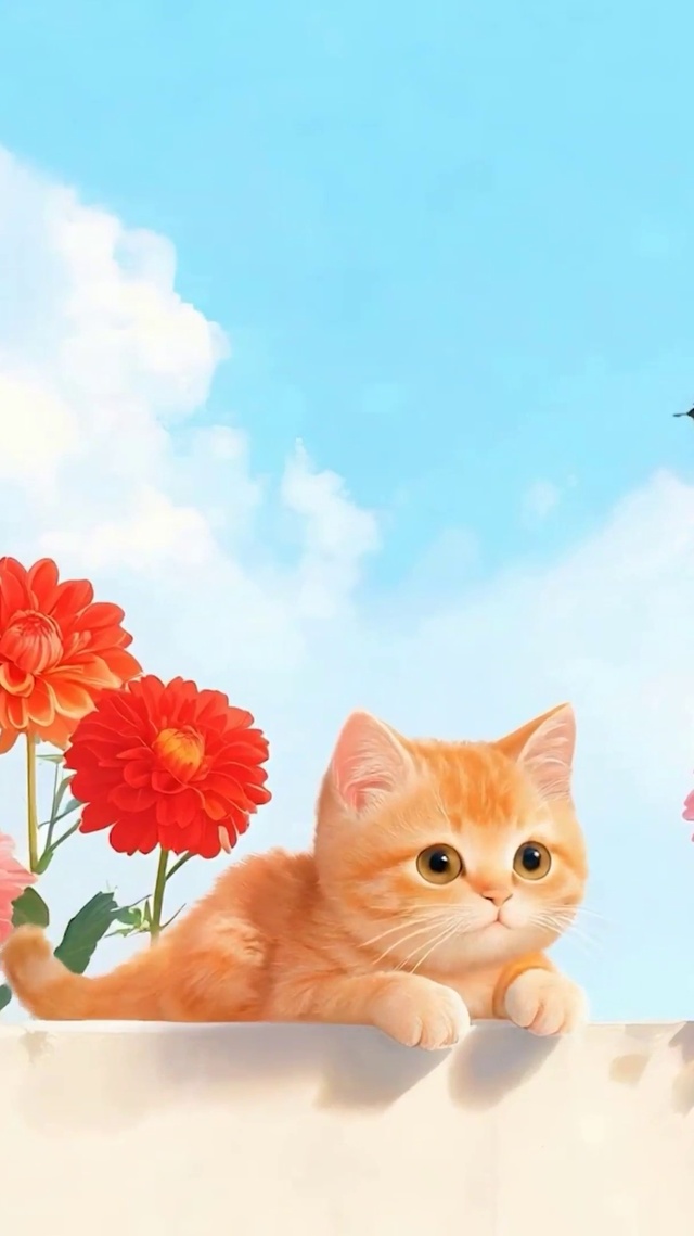 捕捉蝴蝶猫咪